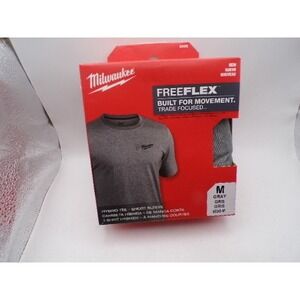Milwaukee FreeFlex Hybrid Short Sleeve Tee Gray‎ Mens Medium 603G Work Shirt